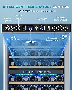 Amazon.com: EUHOMY 24 Inch Wine Cooler Refrigerator 54 Bottl